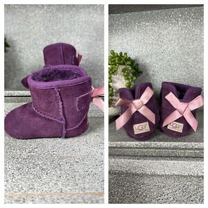 UGG Ozlana Purple Suede Leather Baby Boots Size 1
